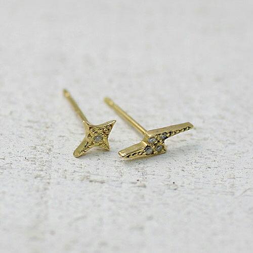 イロンデール エペパン hirondelle et pepin / k18 hp-9s-263 flash ダイヤピアス  （両耳タイプ） レディース ギフト プレゼント アクセサリー… | hirondelle