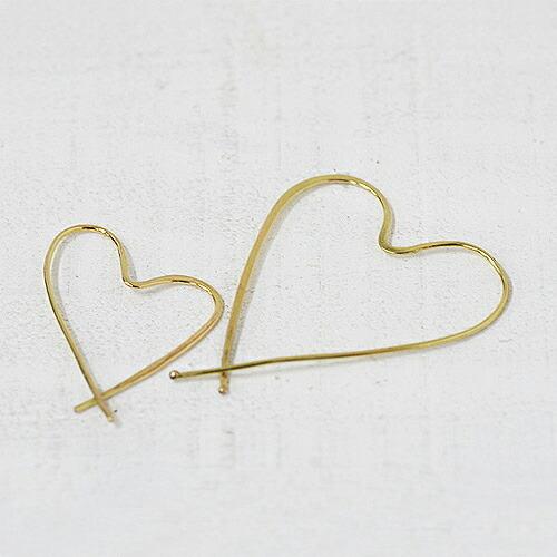 イロンデール エペパン hirondelle et pepin / k18 hp-10w-285 アシンメトリーハートピアス  （両耳タイプ） レディース ギフト プレゼント ア… | hirondelle | 01
