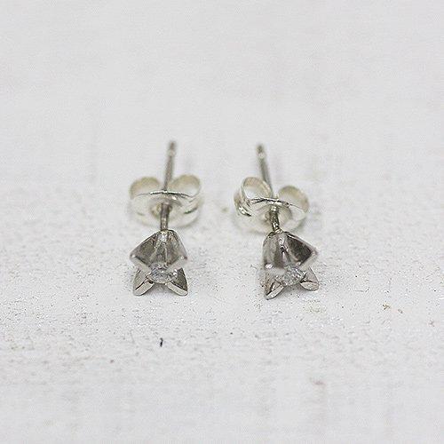 イロンデール エペパン hirondelle et pepin / pt pp-10w-12 立て爪ダイヤピアス  （方耳タイプ） レディース ギフト プレゼント アクセサリー … | hirondelle | 01