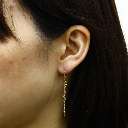 【廃番商品】hirondelle et pepin（イロンデールエペパン） / k18 hp-332  玉切り子 フック ピアス（両耳タイプ） | hirondelle | 02