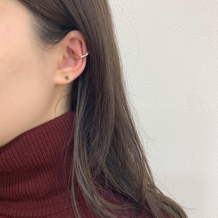 イロンデール エペパン hirondelle et pepin / k18 hp-310 ローズカットブラックダイヤピアス (片耳タイプ) レディース ギフト プレゼント アク… | hirondelle | 03