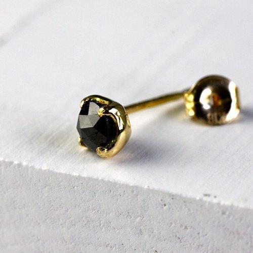 イロンデール エペパン hirondelle et pepin / k18 hp-310 ローズカットブラックダイヤピアス (片耳タイプ) レディース ギフト プレゼント アク… | hirondelle | 04