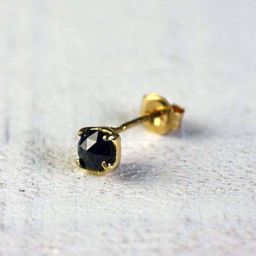 イロンデール エペパン hirondelle et pepin / k18 hp-310 ローズカットブラックダイヤピアス (片耳タイプ) レディース ギフト プレゼント アク… | hirondelle | 05