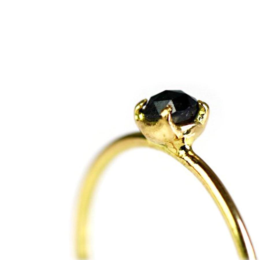 イロンデール エペパン hirondelle et pepin / k18 hr-295 ローズカットブラックダイヤリング レディース 指輪 ギフト プレゼント 記念日 アク… | hirondelle | 07