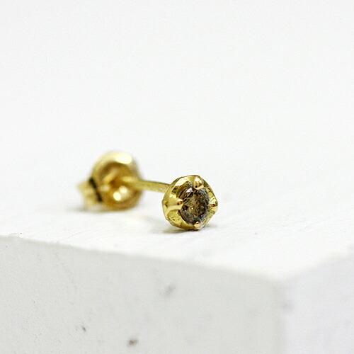 イロンデール エペパン hirondelle et pepin / k18 hp-369ミニ4つ爪ブラウンダイヤピアス (片耳タイプ) レディース ギフト プレゼント アクセサ… | hirondelle