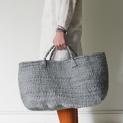 サイザル カゴバッグ 楕円L - グレー かごバッグ |  | 02