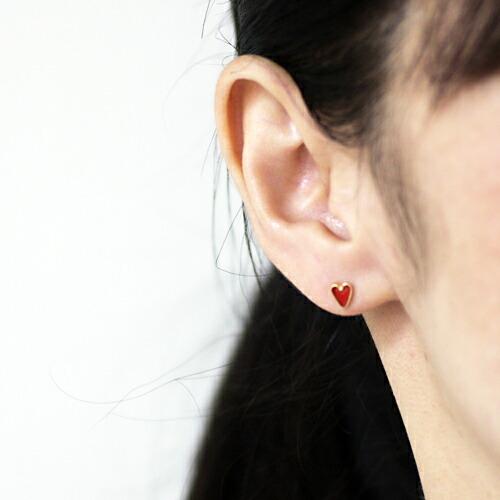 イロンデール エペパン hirondelle et pepin / k18 hp-400 七宝ハート ピアス  （両耳タイプ） レディース ギフト プレゼント アクセサリー ジ… | hirondelle | 02