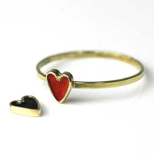 イロンデール エペパン hirondelle et pepin / k18 hr-386 七宝ハート リング レディース 指輪 ギフト プレゼント 記念日 アクセサリー ジュエ… | hirondelle | 02