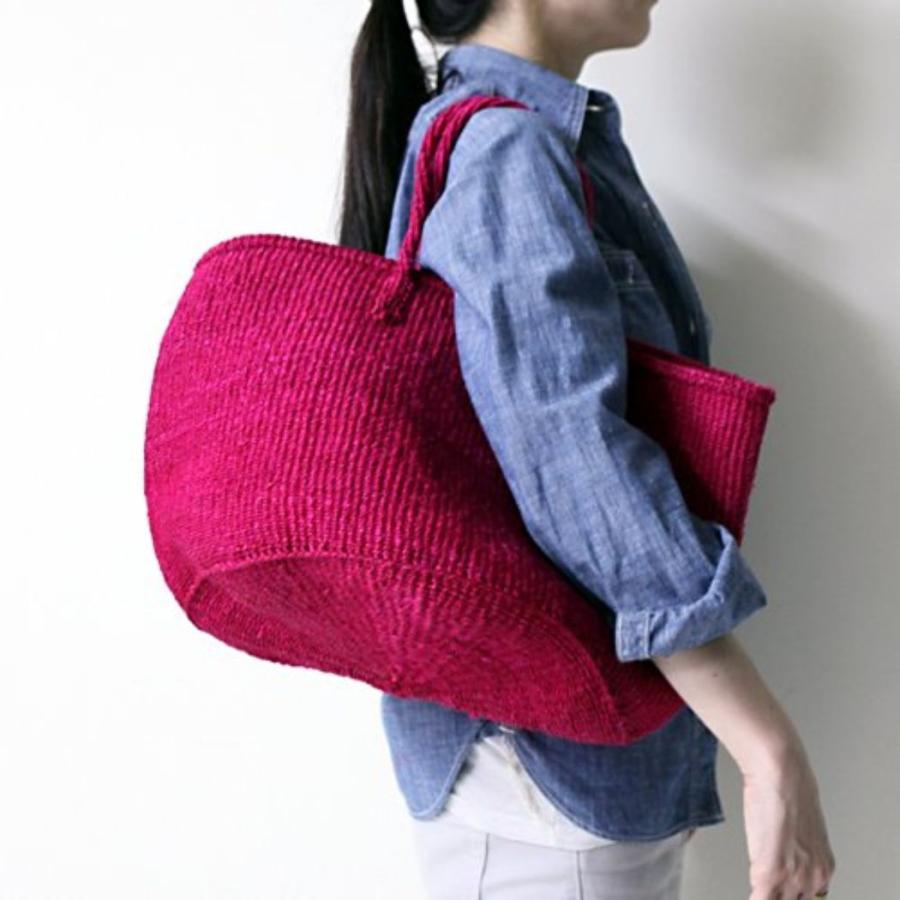 サイザル カゴバッグ ラウンド M / K1104-45 - フシア（ピンク） レディース カゴバッグ 12インチ |  | 04