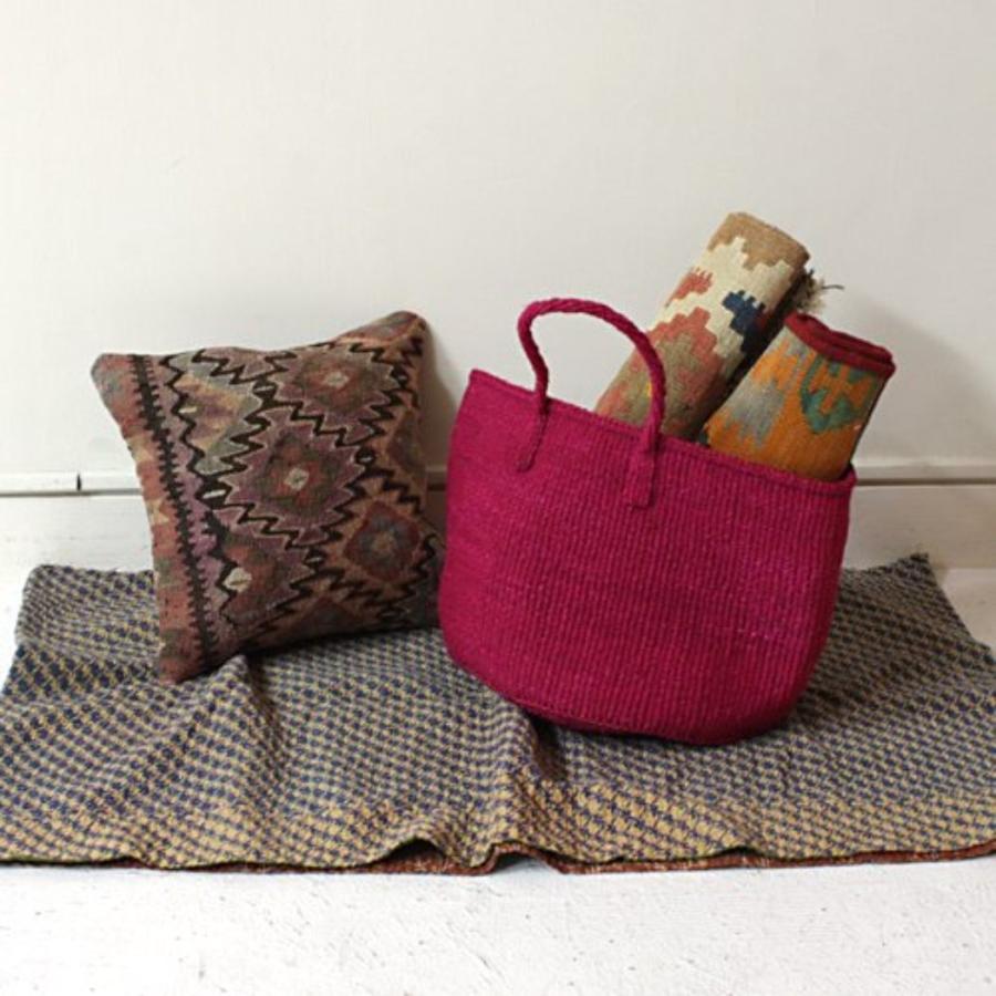 サイザル カゴバッグ ラウンド M / K1104-45 - フシア（ピンク） レディース カゴバッグ 12インチ |  | 05