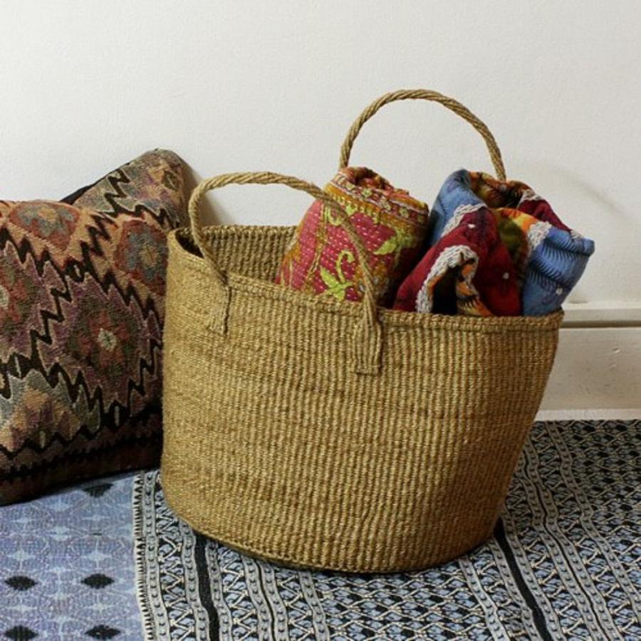 サイザル カゴバッグ ラウンド M / K1104-26 - ベージュ　レディース 12インチ |  | 13