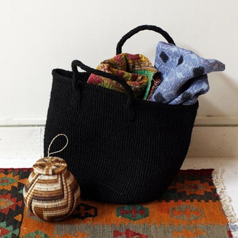 サイザル カゴバッグ ラウンド M / K1104-10 - ブラック レディース カゴバッグ 12インチ |  | 05