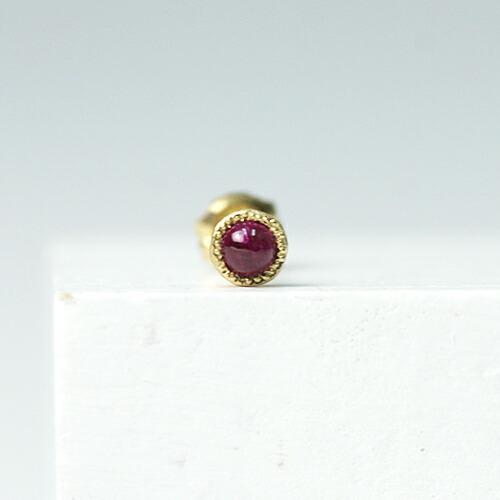 sala（サラ） / k18 一粒ストーン ピアス - ルビー (片耳タイプ) | ルビー