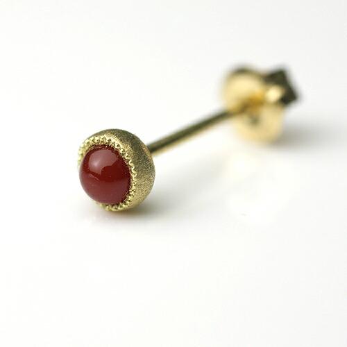 sala（サラ） / k18 一粒ストーン ピアス - カーネリアン (片耳タイプ) |  | 02