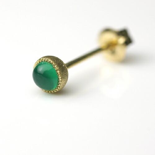 sala（サラ） / k18 一粒ストーン ピアス - グリーンアゲート (片耳タイプ) |  | 02