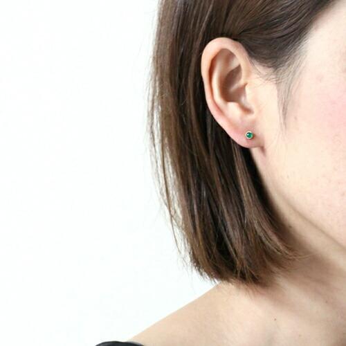 sala（サラ） / k18 一粒ストーン ピアス - グリーンアゲート (片耳タイプ) |  | 04