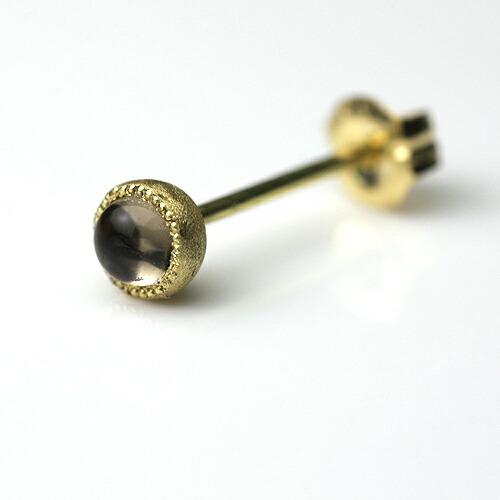 sala（サラ） / k18 一粒ストーン ピアス - スモーキークォーツ (片耳タイプ) |  | 02