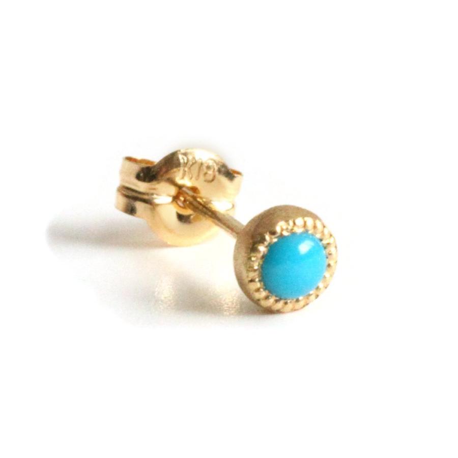 sala（サラ） / k18 一粒ストーン ピアス - ターコイズ (片耳タイプ) | 