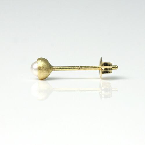 sala（サラ） / k18 一粒ストーン ピアス - パール (片耳タイプ) | パール | 01