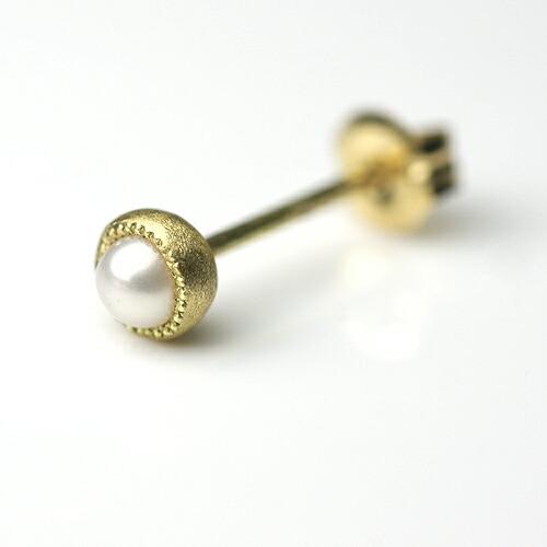 sala（サラ） / k18 一粒ストーン ピアス - パール (片耳タイプ) | パール | 02