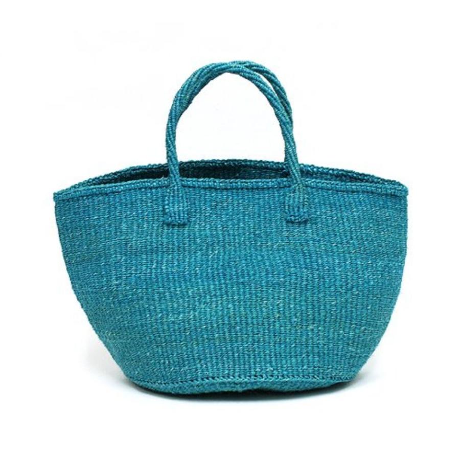 サイザル カゴバッグ ラウンド M / K1104-87 - ターコイズ レディース カゴバッグ 12インチ |  | 01