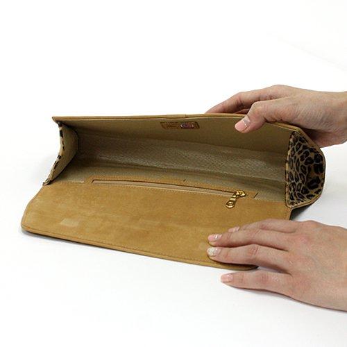 Abas ( アバス ) アニマル パターン クラッチバッグ レオパード レディース バッグ 柄 クラッチ ベージュ レザー ハラコ アニマルプリント マグネット式金具開… | ORCIVAL | 03