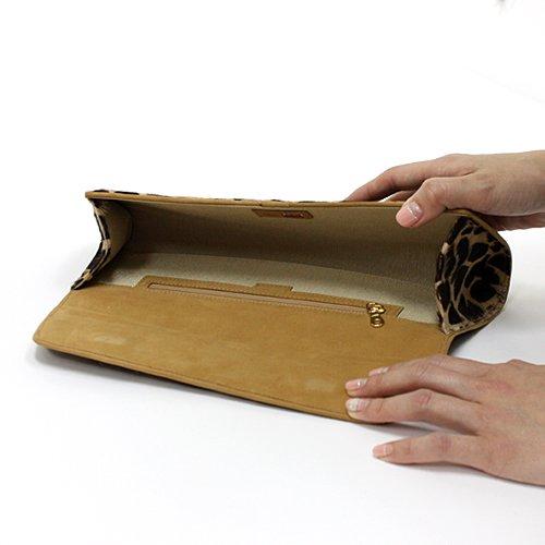 Abas ( アバス ) アニマル パターン クラッチバッグ ジラフ レディース バッグ 柄 クラッチ ベージュ レザー ハラコ アニマルプリント マグネット式金具開閉 … | ORCIVAL | 03