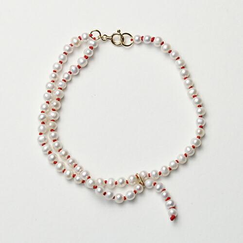su（スウ） / k10 1 1-2 パール ブレスレット 01 - レッド レディース ギフト プレゼント アクセサリー ジュエリー 20代 30代 40代 50代 60代 | パール | 01