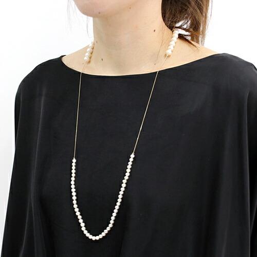 su（スウ） / k10 UPSIDEDOWN パール ロングネックレス レディース ギフト プレゼント アクセサリー ジュエリー 20代 30代 40代 50代 60代 | パール | 02