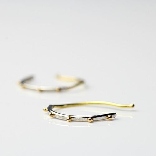 イロンデール エペパン hirondelle et pepin / k18 pp-29 ドット フープ ピアス コンビ  （両耳タイプ） レディース ギフト プレゼント アクセ… | hirondelle | 01