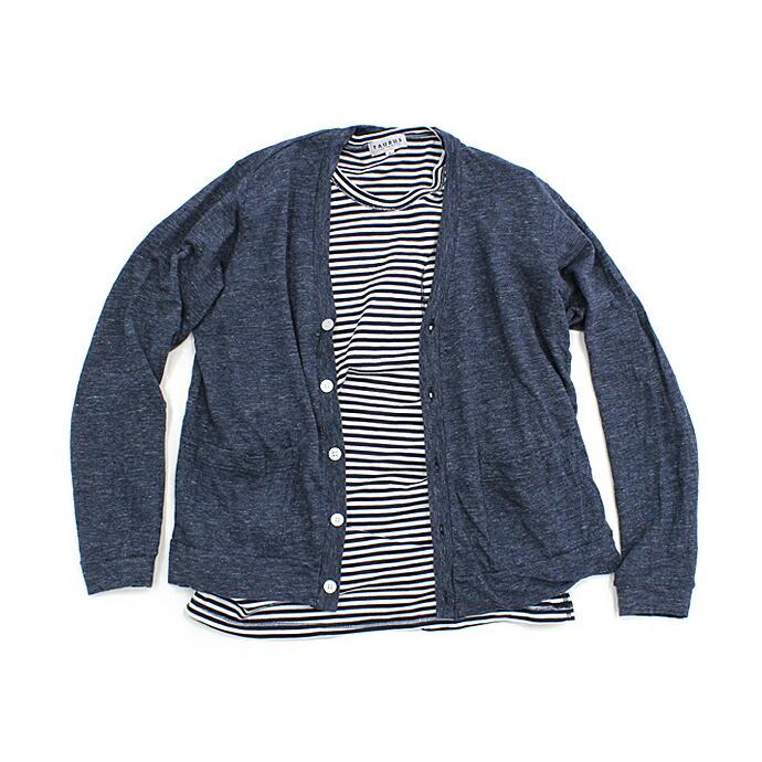 Taurus（トーラス）/ Linen Jersey Cardigan リネン天竺カーディガン - ネイビー   買い回り 買い周り 買いまわり ポイント消化 | NAVY（SWISS MILITARY HANOWA） | 03