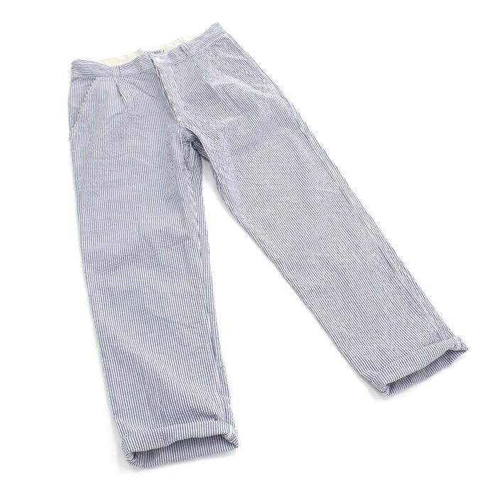 Taurus（トーラス）/ Seersucker EU Work Trousers シアサッカー ワークパンツ ネイビーストライプ   買い回り 買い周り 買いまわり ポイント消化 | 