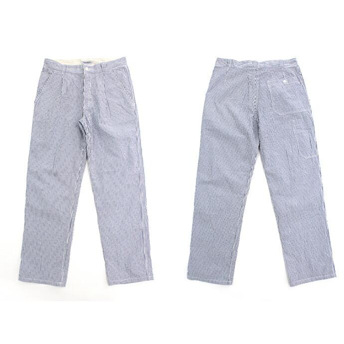 Taurus（トーラス）/ Seersucker EU Work Trousers シアサッカー ワークパンツ ネイビーストライプ   買い回り 買い周り 買いまわり ポイント消化 |  | 01