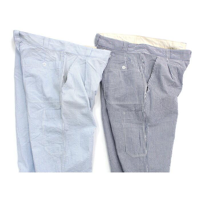 Taurus（トーラス）/ Seersucker EU Work Trousers シアサッカー ワークパンツ ネイビーストライプ   買い回り 買い周り 買いまわり ポイント消化 |  | 05