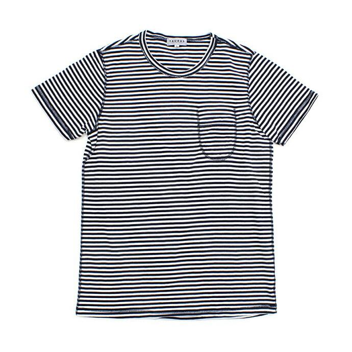 Taurus（トーラス）/ Flat Seamed Pocket Tee ボーダーポケットTシャツ ネイビー   買い回り 買い周り 買いまわり ポイント消化 | NAVY（SWISS MILITARY HANOWA）