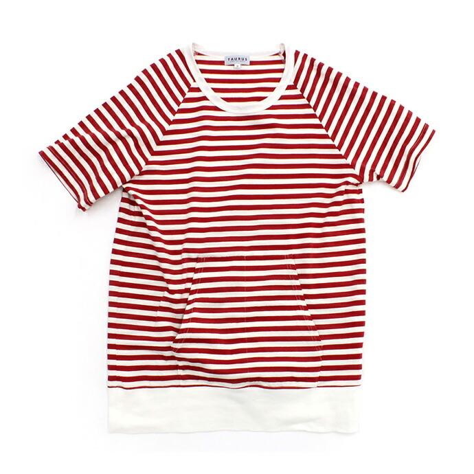 Taurus（トーラス）/ S/S Crewneck Stripe Tee ボーダー ポケットTシャツ Red/White   買い回り 買い周り 買いまわり ポイント消化 | 
