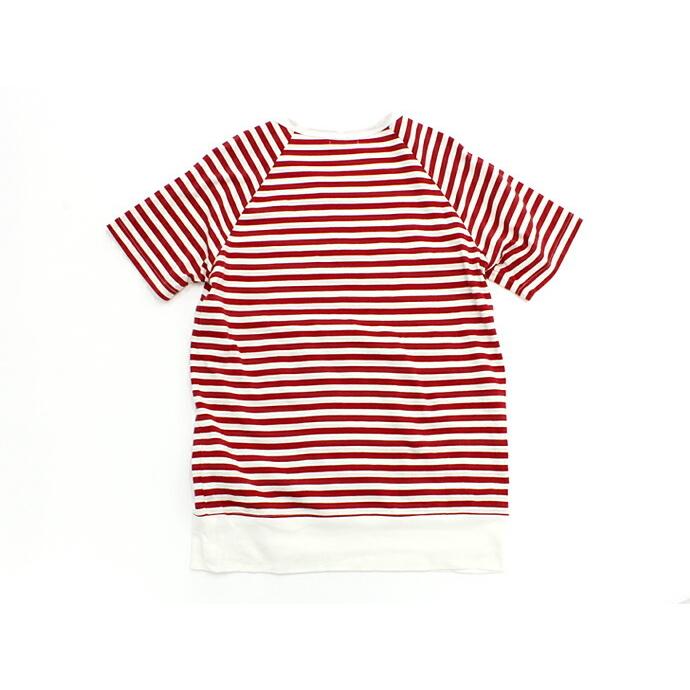 Taurus（トーラス）/ S/S Crewneck Stripe Tee ボーダー ポケットTシャツ Red/White   買い回り 買い周り 買いまわり ポイント消化 |  | 01