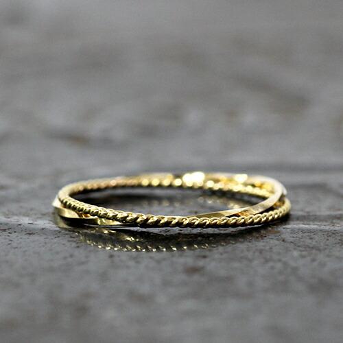 sinc（シンク） / k18 2連 ピンキーリング - ゴールド レディース 指輪 ピンキー シンプル 大人 上品 綺麗 プレゼント ギフト 贈り物 アクセサ… | 