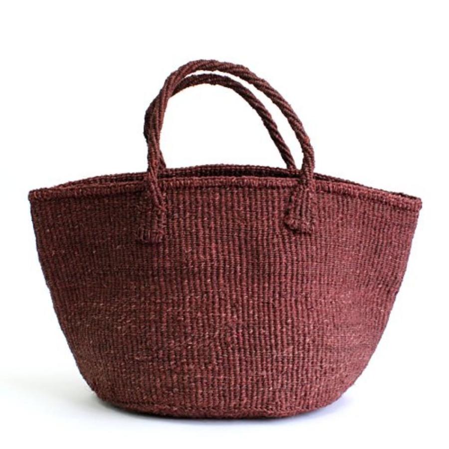 サイザル カゴバッグ ラウンド M / K1104-38 - ワイン レディース カゴバッグ 12インチ |  | 01