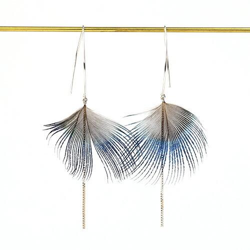 moca.arpeggio（モカ アルペジオ） / FP-1 Feather  フェザー ピアス - ブルー レディース ギフト プレゼント 贈り物 アクセサリー ジュエリー … | ブルー（ファッション）