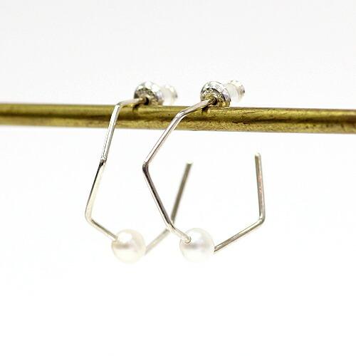 siki (シキ) / SK-PP13-SV 七角形パールピアス - シルバー | 