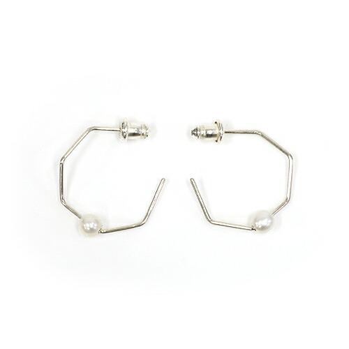 siki (シキ) / SK-PP13-SV 七角形パールピアス - シルバー |  | 01