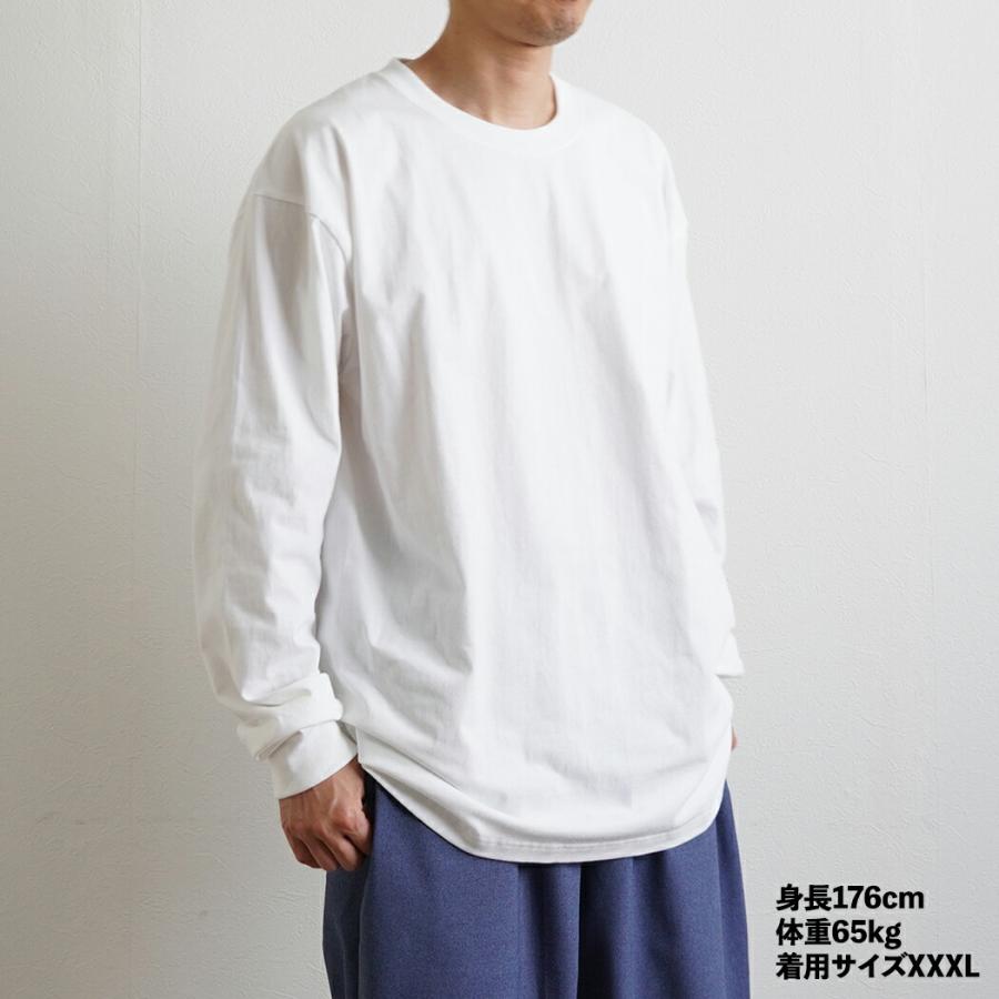 Hanes ヘインズ / BEEFY-T ビーフィー 長袖Tシャツ 大きいサイズ H5186L XXL XXXL 全2色 #010 ホワイト  #090 ブラック 2XL 3XL ロングスリーブ ロンT 白T | Hanes | 06