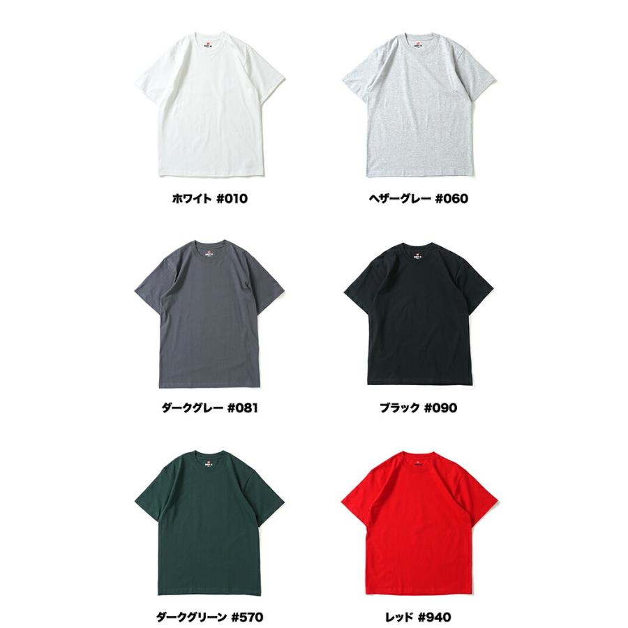 Hanes ヘインズ / BEEFY-T ビーフィー 半袖Tシャツ H5180 全6色 #010 ホワイト #060 ヘザーグレー #081 ダークグレー #090 ブラック #570 ダークグリーン #940… | Hanes | 12