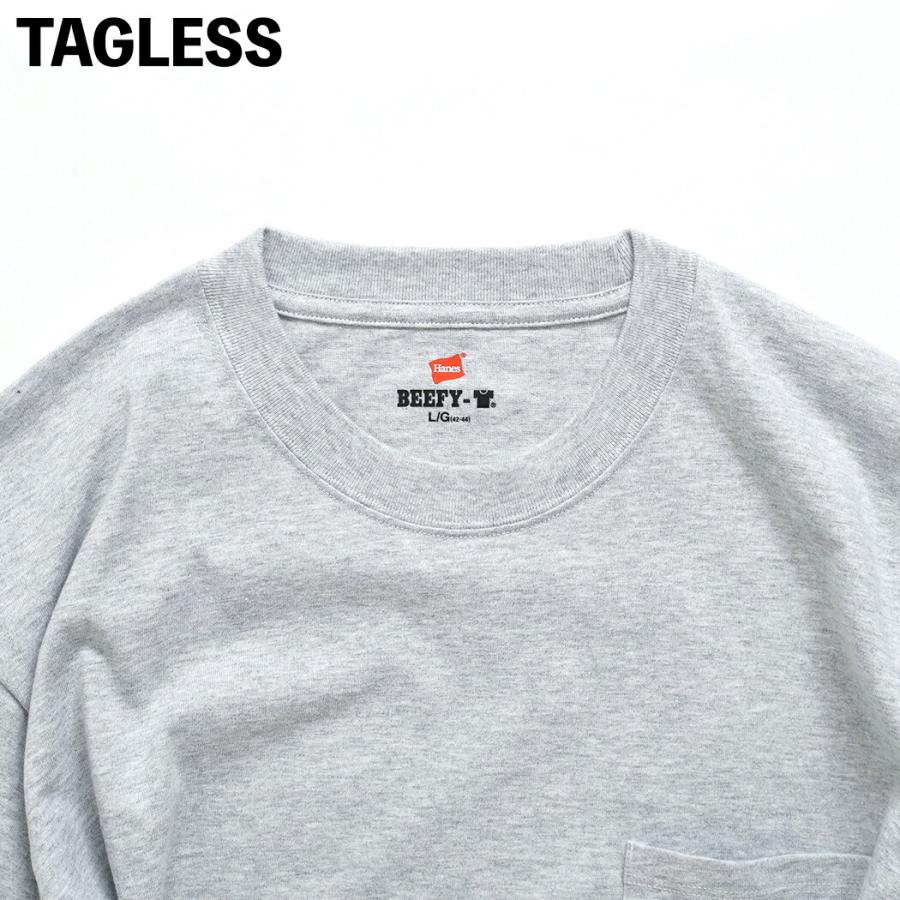 Hanes ヘインズ / BEEFY-T ビーフィー 半袖ポケットTシャツ H5190 全7色 #010 ホワイト #060 ヘザーグレー #081 ダークグレー #085 ミッドチャコールヘザー #0… | Hanes | 10