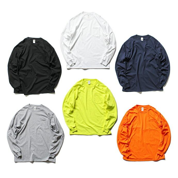 GILDAN ギルダン / 2410 6.0oz Ultra Cotton Long Sleeve Pocket T-Shirt ウルトラコットン長袖ポケットTシャツ - 全6色 ロンT ポケT ロングスリーブ | GILDAN