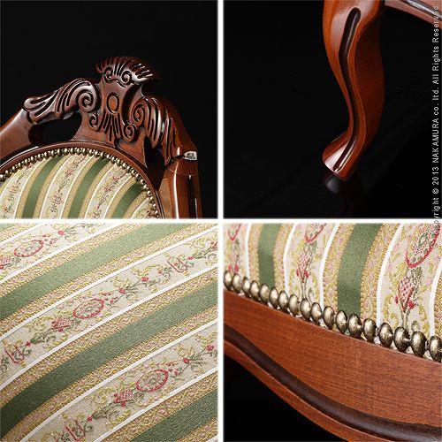 イタリア 家具 ヴェローナクラシック ダイニングチェア-グリーン 猫脚