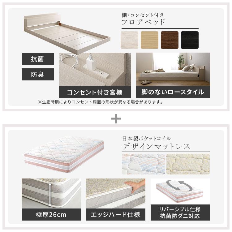 デザインフロアベッド 日本製ポケットコイルデザインマットレスセット(セミダブル) |  | 05