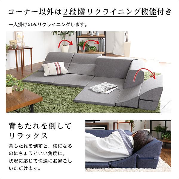 組み合わせ自由 国産 コーナーローソファ フロアタイプ Linum-リナム