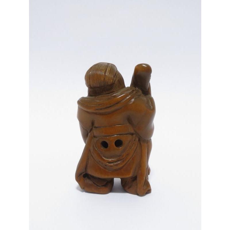 時代提げ物 七福神根付 天然素材 在銘【弁才天】高さ約7.4cm 重さ約56ｇ 時代提げ物 七福神根付 天然素材 在銘【弁才天】高さ約7.4cm 重